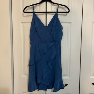 BCBGeneration Blue Ruffle Mini Dress